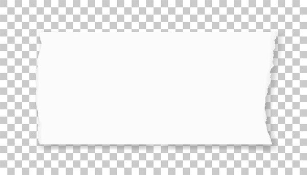 Torn paper edges for background. Ripped paper texture on transparent background. Vector illustration.