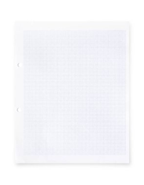 Kılavuz çizgi deseni izole kırpma yolu ile beyaz arka plan üzerinde beyaz kağıt.