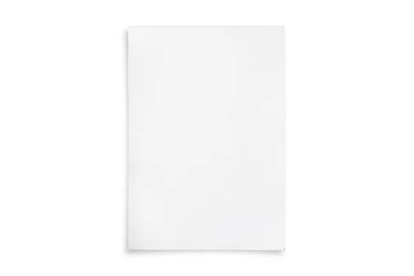 Capa Papel Branco Isolada Fundo Branco Com Caminho Recorte — Fotografia de Stock