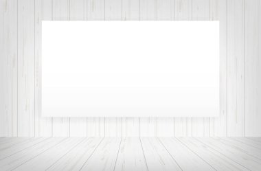 Beyaz Oda alan arka plan çerçevesinde tuval. Vektör çizim.