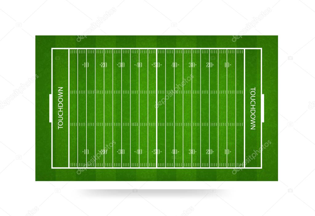 American football field background. Vector illustration.