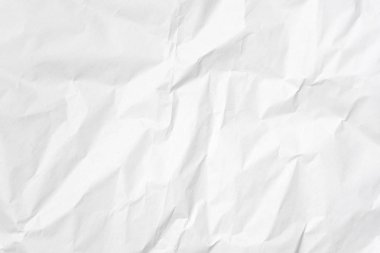 Arkaplan için beyaz buruşmuş kağıt dokusu.