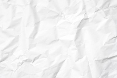 Arkaplan için beyaz buruşmuş kağıt dokusu.
