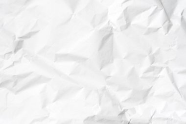 Arkaplan için beyaz buruşmuş kağıt dokusu.