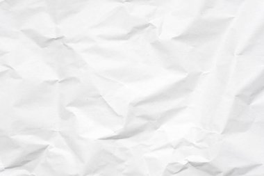 Arkaplan için beyaz buruşmuş kağıt dokusu.