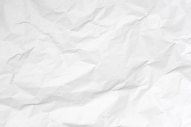 Arkaplan için beyaz buruşmuş kağıt dokusu.
