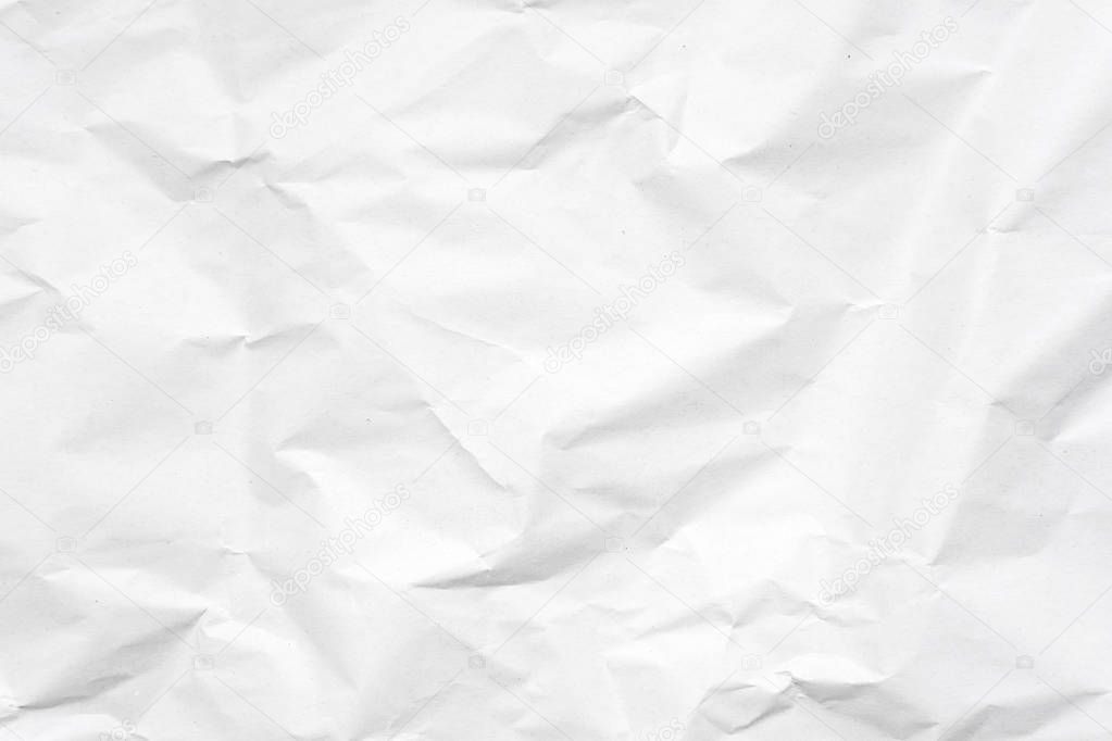 White crumpled paper texture for background.
