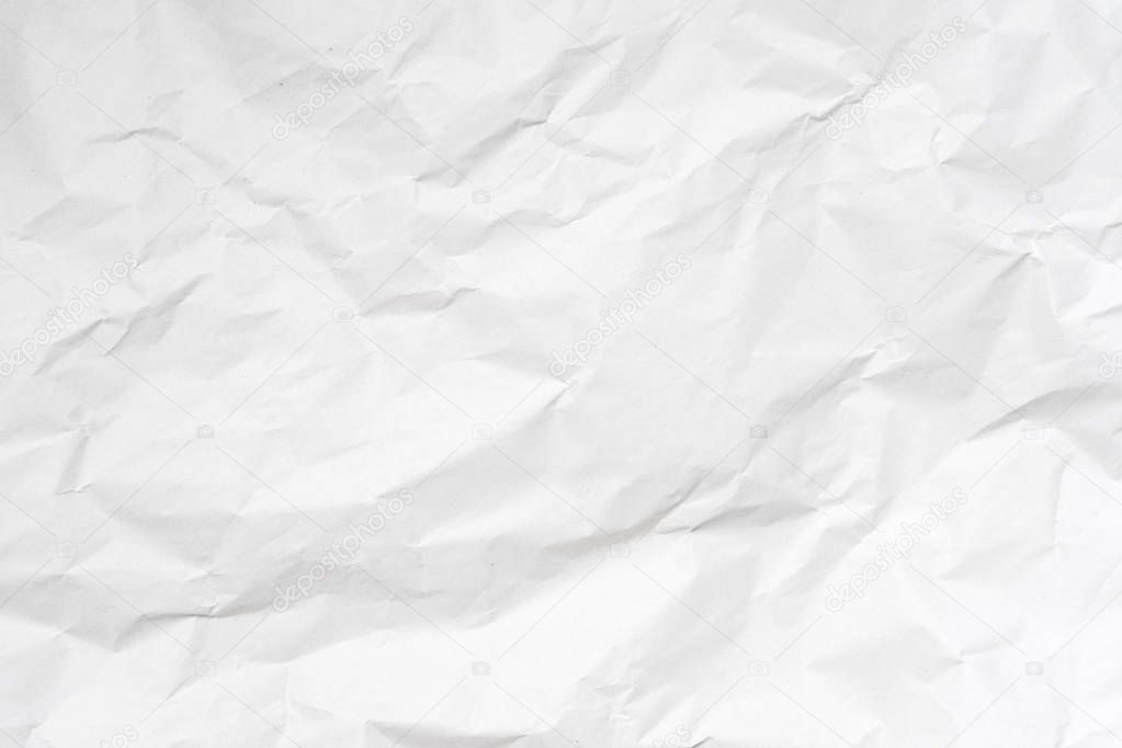 White crumpled paper texture for background.