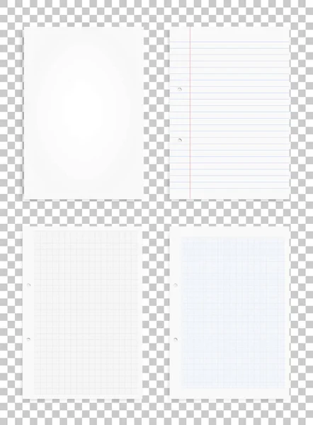透明背景上的一组白纸 业务背景的 Office 供应对象 向量例证 — 图库矢量图片