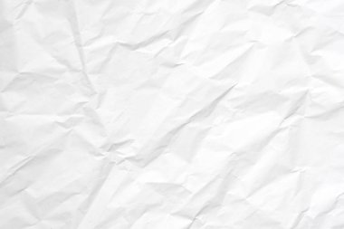 Arkaplan için beyaz buruşmuş kağıt dokusu.