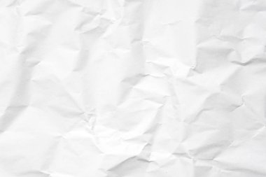 Arkaplan için beyaz buruşmuş kağıt dokusu.
