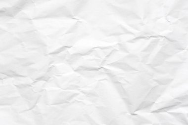 Arkaplan için beyaz buruşmuş kağıt dokusu.