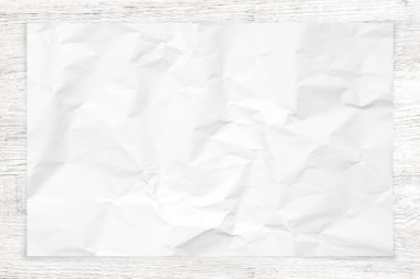 Kağıt dokusu üzerinde beyaz ahşap arka plan için buruşuk.