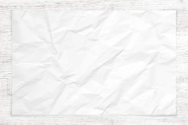 Смятая Бумажная Текстура Белом Дереве Фона — стоковое фото