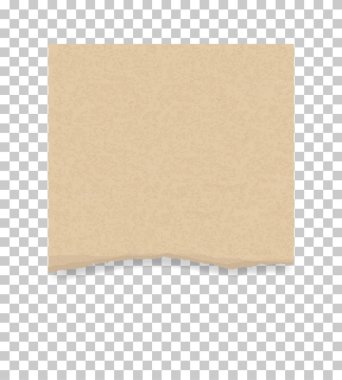 Arka plan için kağıt kenarlı alan kopya alanı için yırtılmış. Kahverengi kağıt dokusu üzerinde şeffaf arka plan sökük. Vektör çizim.