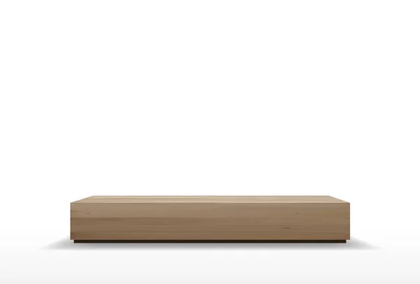 ソフト シャドウで白い背景に分離された木製のベンチ ベクトル図 — ストックベクタ