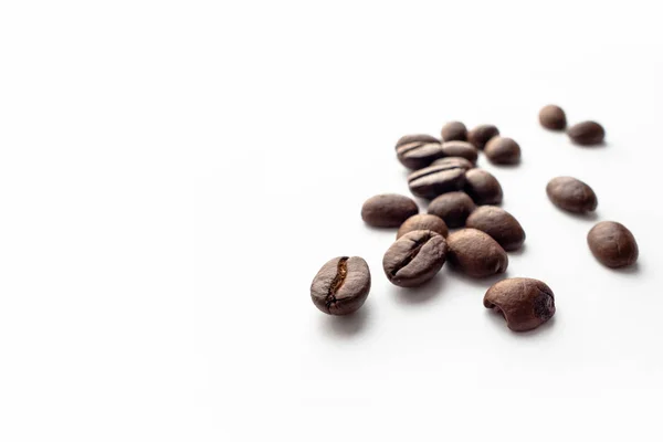 Roasted Coffee Beans White Background Close Image — Stock Photo, Image