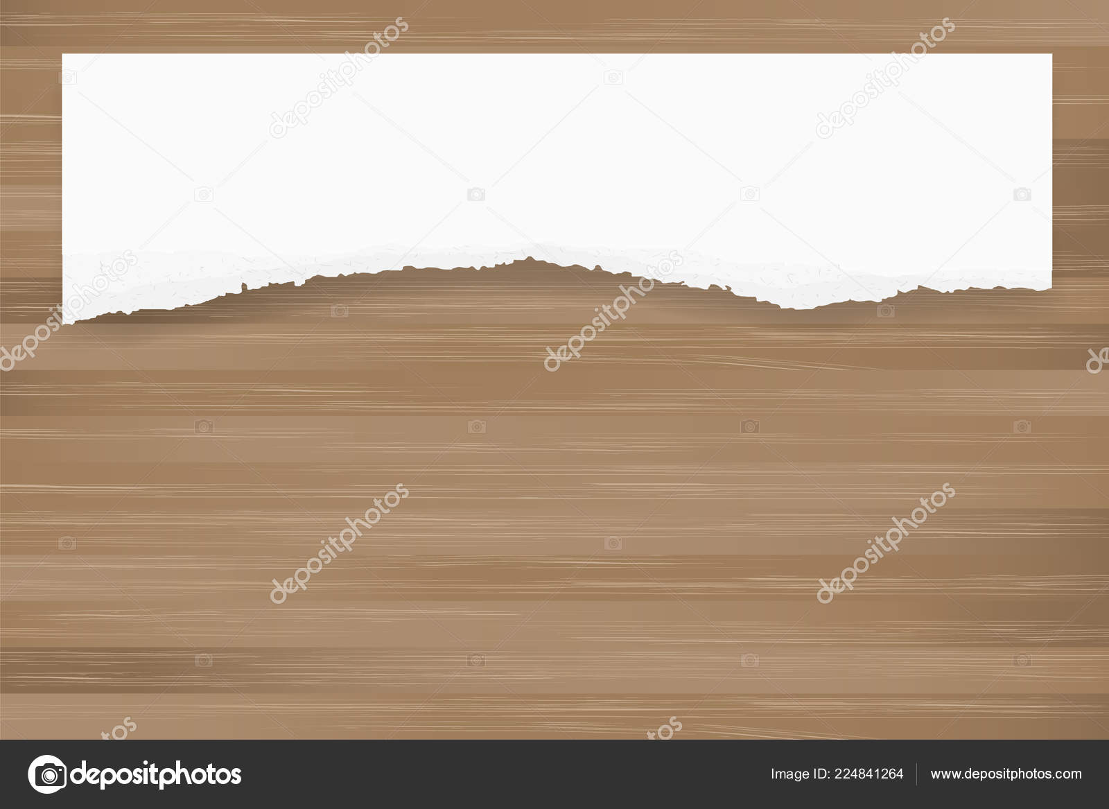 Ripped Paper Background Brown Wood Texture Torn Paper Edge Area Stock ...
