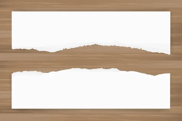 Roztrhané Papírové Pozadí Hnědé Texturu Dřeva Potrhané Okraje Papíru Oblastí — Stockový vektor
