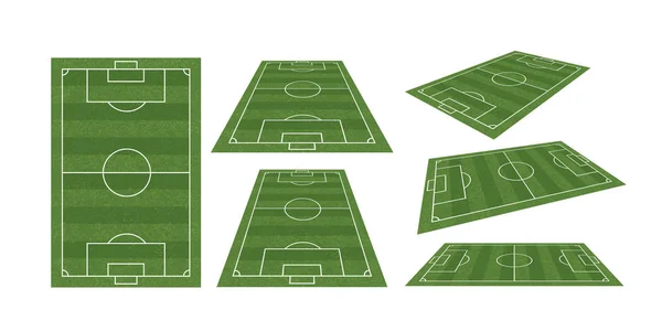 足球场或足球场的集合被隔离在白色背景之下 透视要素 矢量说明 — 图库矢量图片