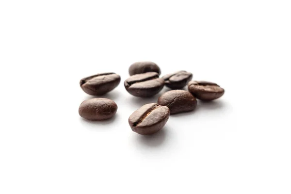 Roasted Coffee Beans Isolated White Background Close — Stock Photo, Image