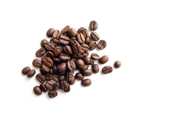 Koffiebonen Geïsoleerd Witte Achtergrond — Stockfoto
