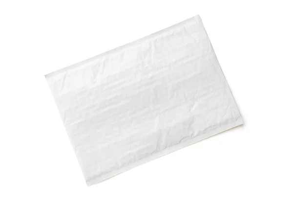 白色邮政包裹 用于网上购物广告的塑料包裹对象背景 在白色背景上隔离的具有裁剪路径的对象 — 图库照片