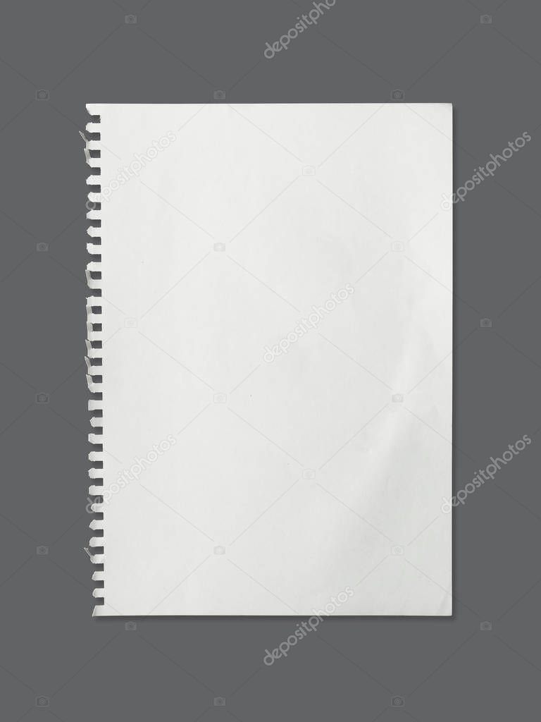 White sheet of paper texture for background with clipping path - Image