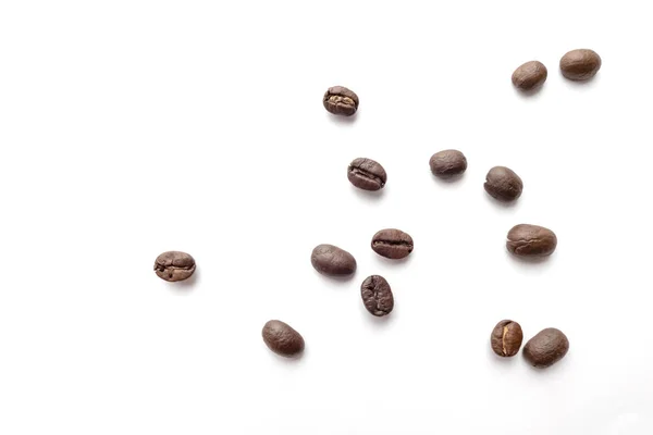 Koffiebonen Geïsoleerd Een Witte Achtergrond Close Beeld — Stockfoto