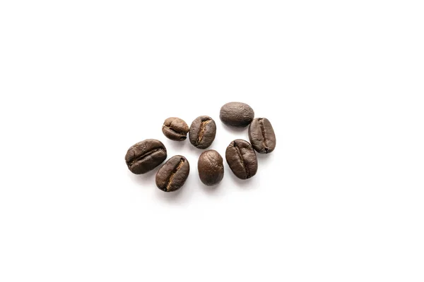 Kaffebönor Isolerad Vit Bakgrund Närbild Bild — Stockfoto