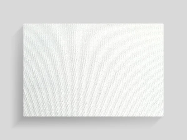 Witte Canvas Frame Grijze Muur Achtergrond Met Zachte Schaduw — Stockfoto