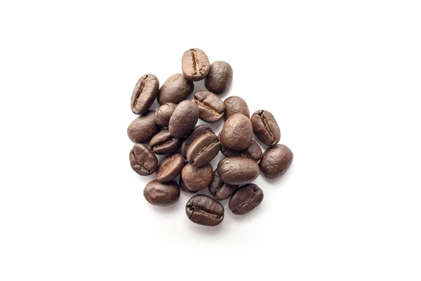 Roasted Coffee Beans Isolated White Background Close Image — Stock Photo, Image