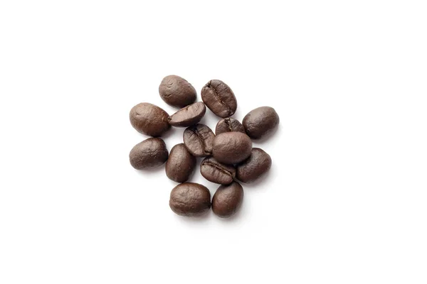 Roasted Coffee Beans Isolated White Background Close Image — Stock Photo, Image