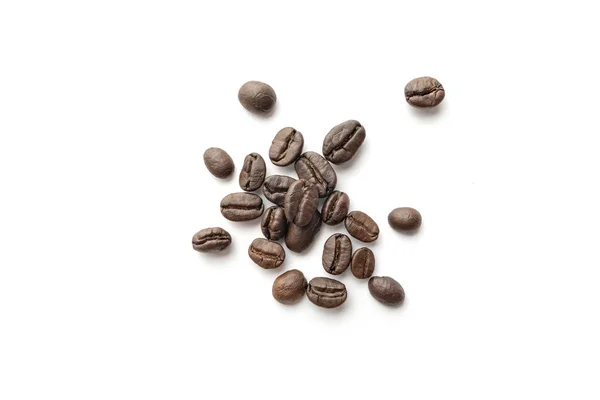 Kaffebönor Isolerad Vit Bakgrund Närbild Bild — Stockfoto