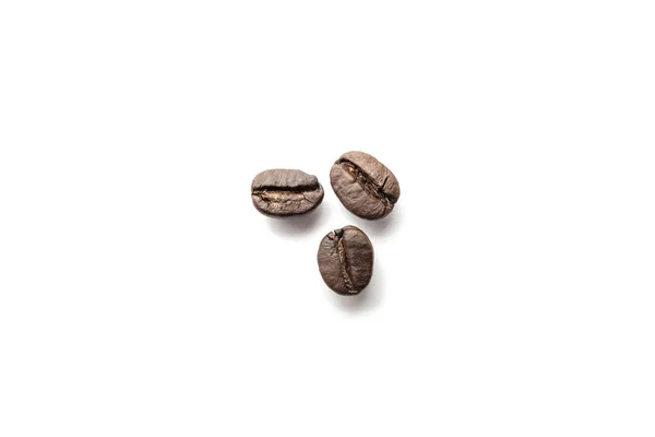Kaffeebohnen Isoliert Auf Weißem Hintergrund Nahaufnahme — Stockfoto