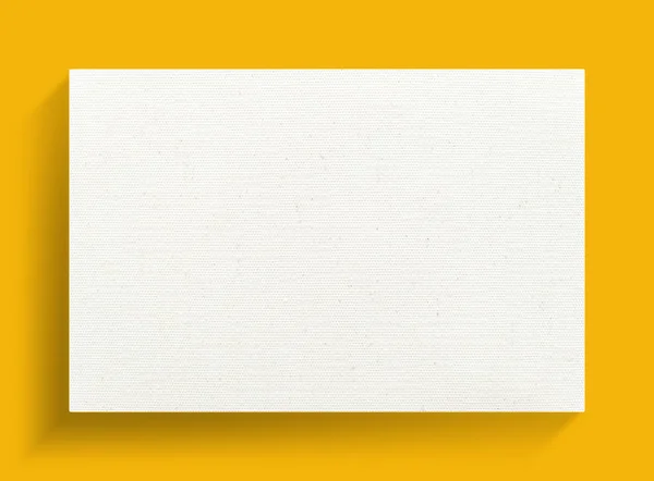 Weißer Leinwandrahmen Auf Gelbem Hintergrund Mit Sanftem Schatten — Stockfoto