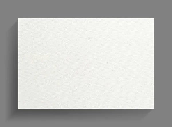 Witte Canvas Frame Grijze Muur Achtergrond Met Zachte Schaduw — Stockfoto