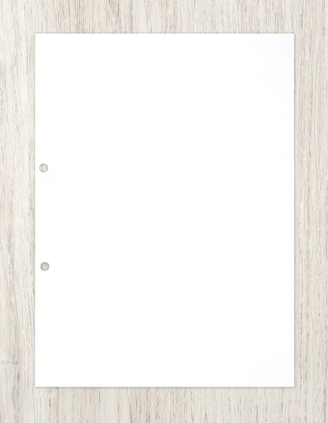 Arkusz Białego Papieru Drewno Otoczenie Biznesu — Zdjęcie stockowe
