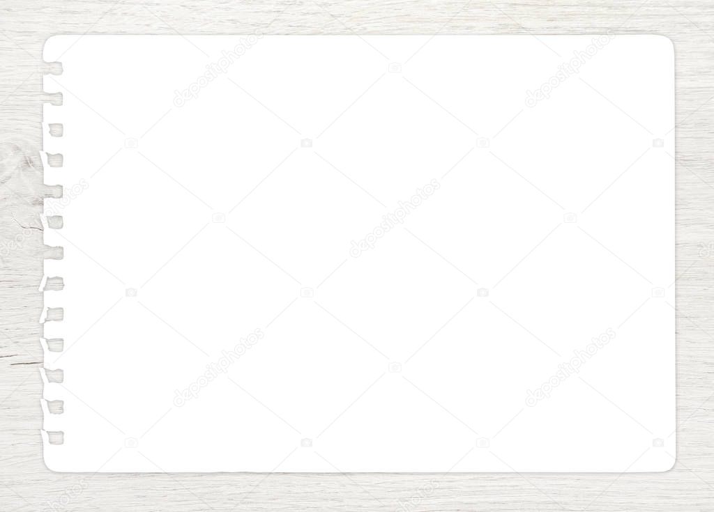 White paper sheet on wood for art background.