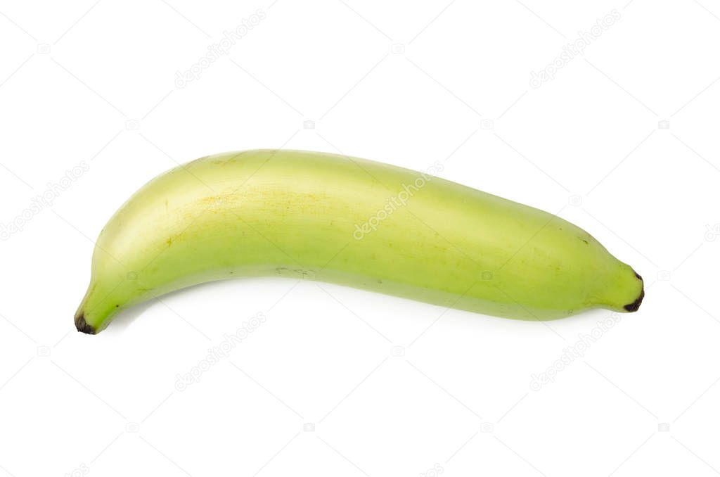 Single banana isolated on white background with clipping path.