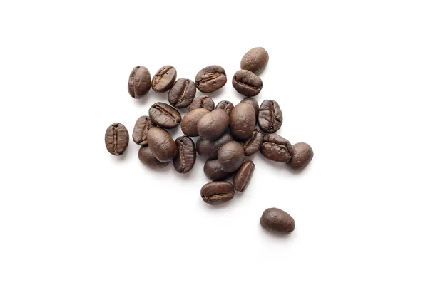 Kaffebönor Isolerad Vit Bakgrund Närbild Bild — Stockfoto