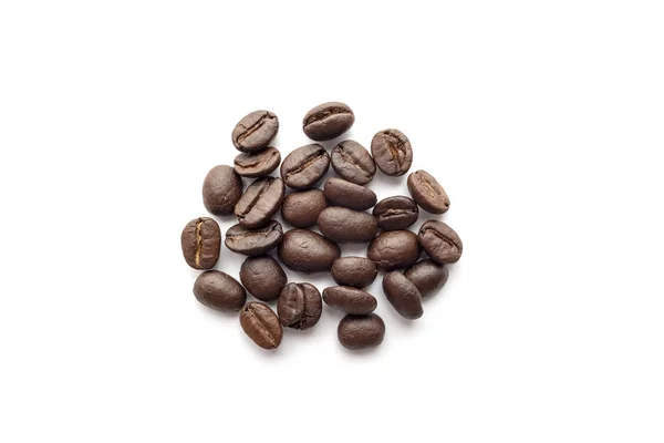Roasted Coffee Beans Isolated White Background Close Image — Stock Photo, Image