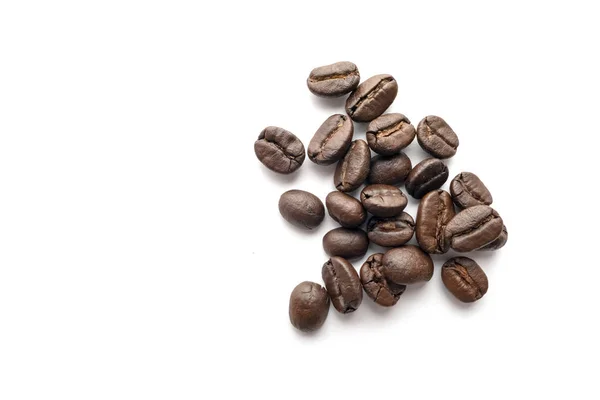 Kaffebönor Isolerad Vit Bakgrund Närbild Bild — Stockfoto