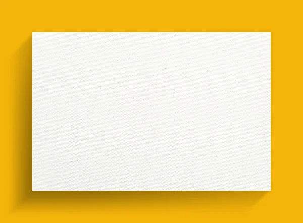 Wit Canvas Frame Een Gele Achtergrond Met Zachte Schaduw — Stockfoto
