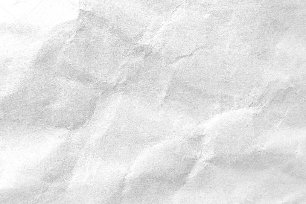 White crumpled paper texture background. Close-up image.
