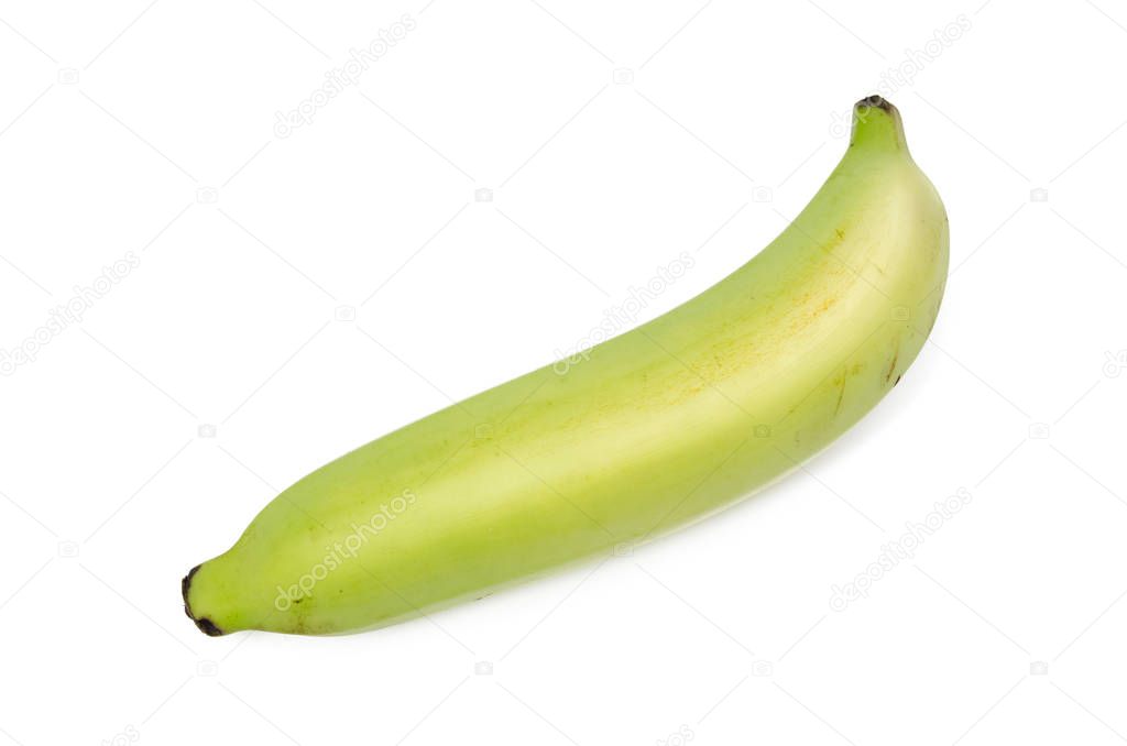 Single banana isolated on white background with clipping path.