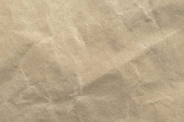 Arkaplan için kahverengi buruşmuş kağıt dokusu.