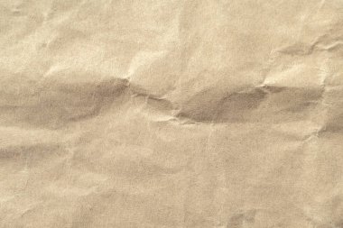 Arkaplan için kahverengi buruşmuş kağıt dokusu.