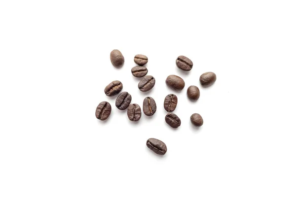 Roasted Coffee Beans Isolated White Background Close Image — Stock Photo, Image