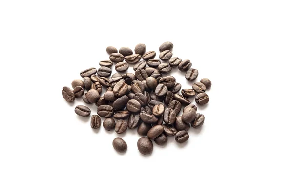 Roasted Coffee Beans Isolated White Background Close Image — Stock Photo, Image